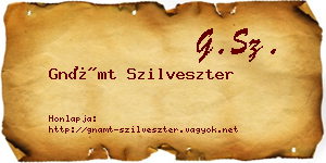 Gnámt Szilveszter névjegykártya