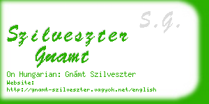 szilveszter gnamt business card